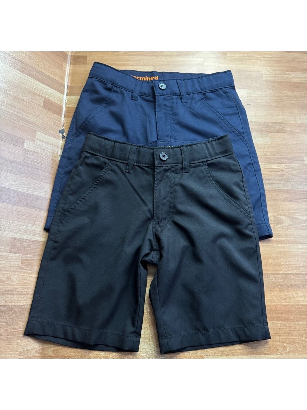 School uniform boys shorts bundle, adjustable waist, size 8, navy blue and black